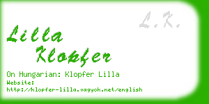 lilla klopfer business card